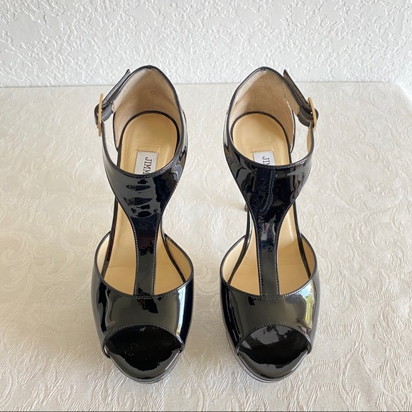 Jimmy Choo Tribe Patent leather T Strap Sandal - Picture 7 of 13